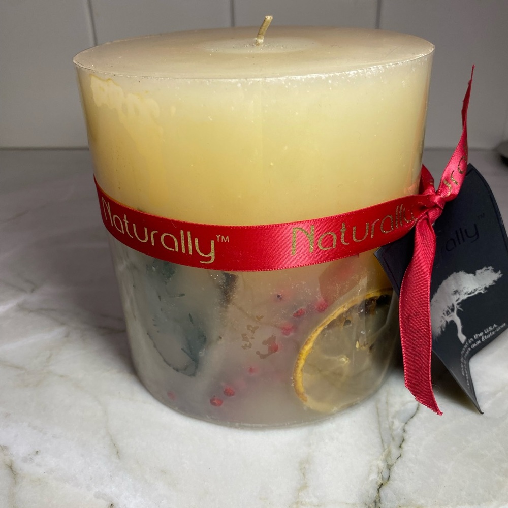 Naturally 5” cylinder candle. unique Candle New